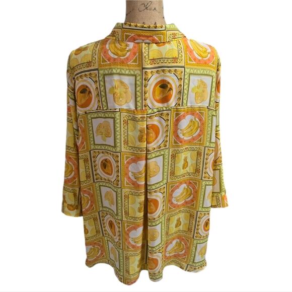 Rose & Olive Fruit Banana Pineapple Button Down Shirt Plus Size 2X New! - Picture 2 of 8